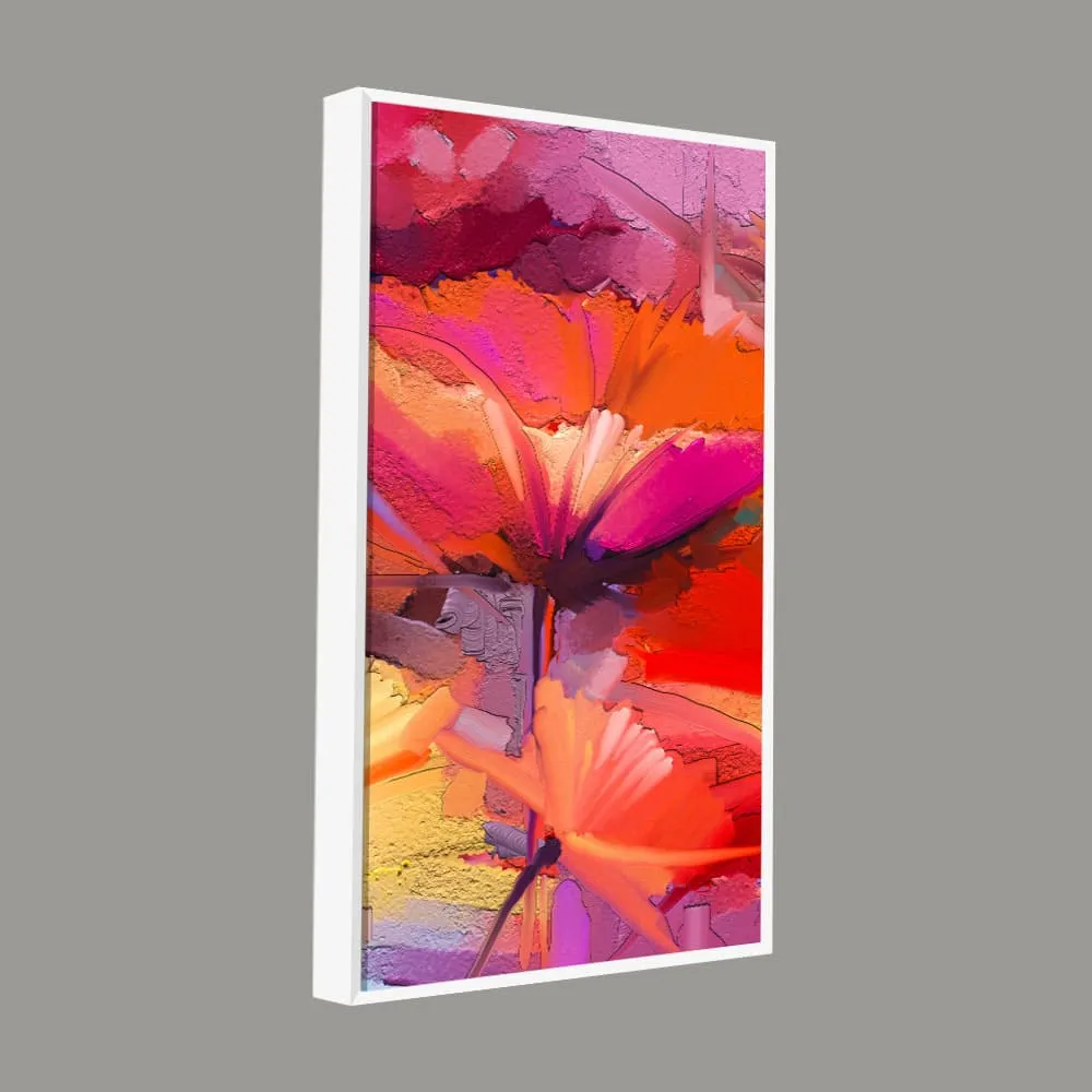 Abstract Colorful Composition of Vibrant Spring Floral Premium Canvas Wall Painting