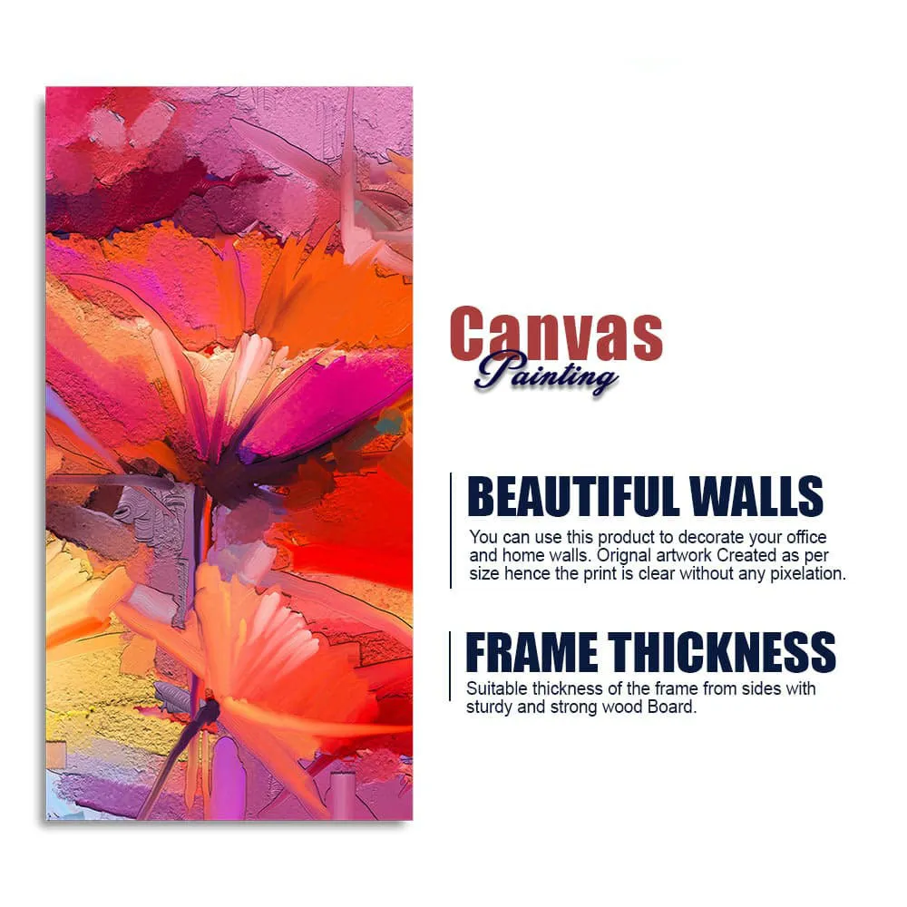 Abstract Colorful Composition of Vibrant Spring Floral Premium Canvas Wall Painting