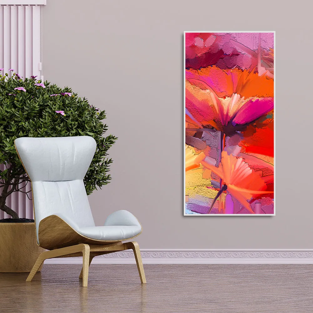 Abstract Colorful Composition of Vibrant Spring Floral Premium Canvas Wall Painting