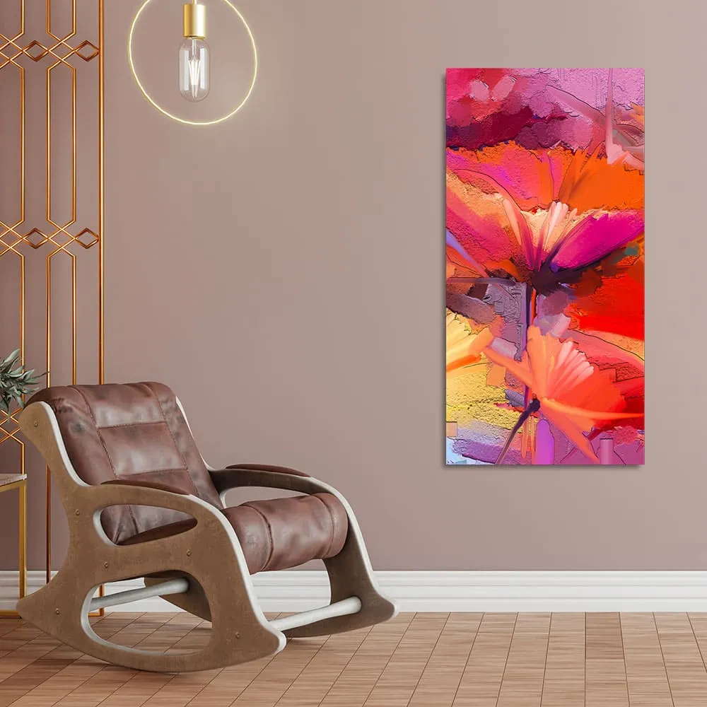 Abstract Colorful Composition of Vibrant Spring Floral Premium Canvas Wall Painting