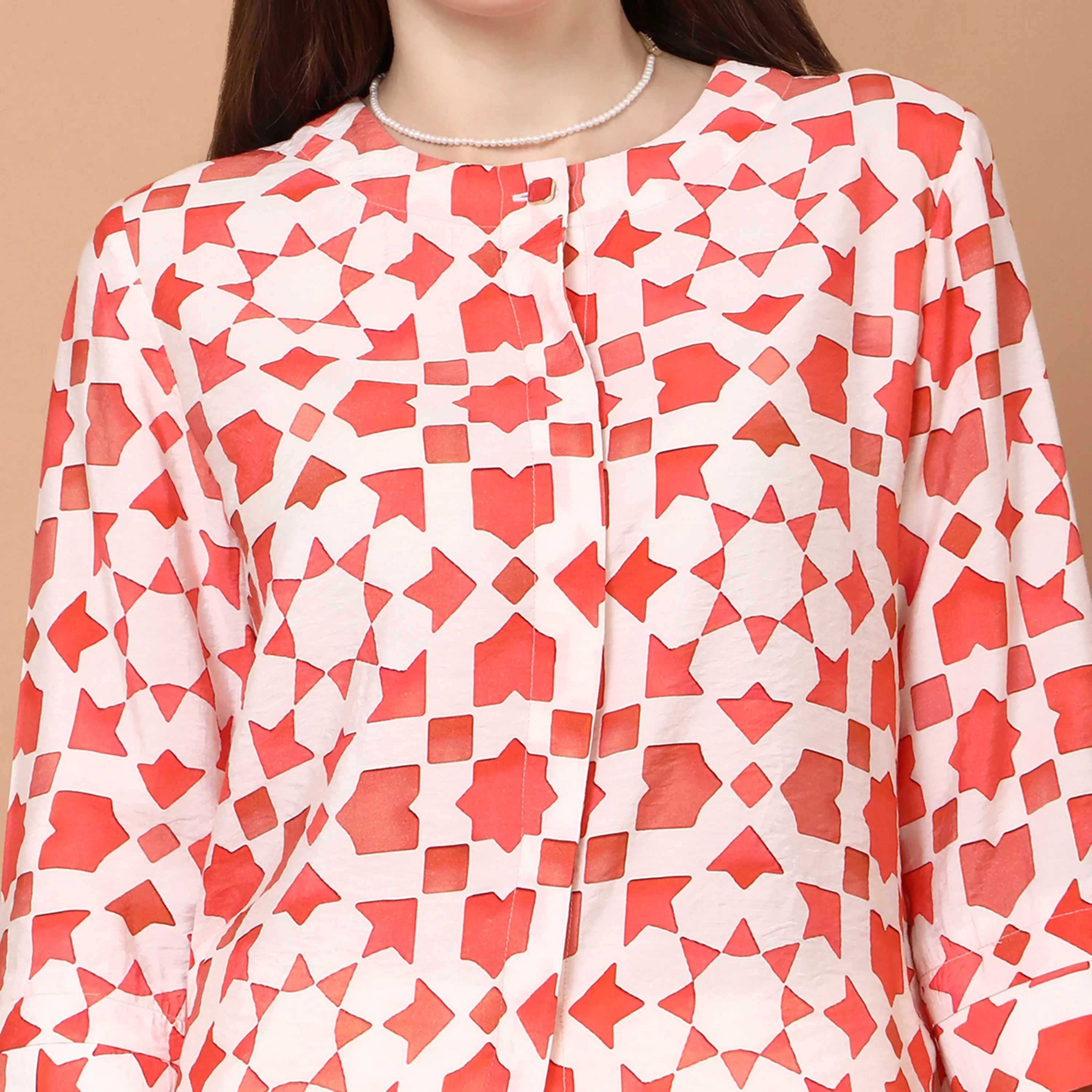 Akira geometric printed top