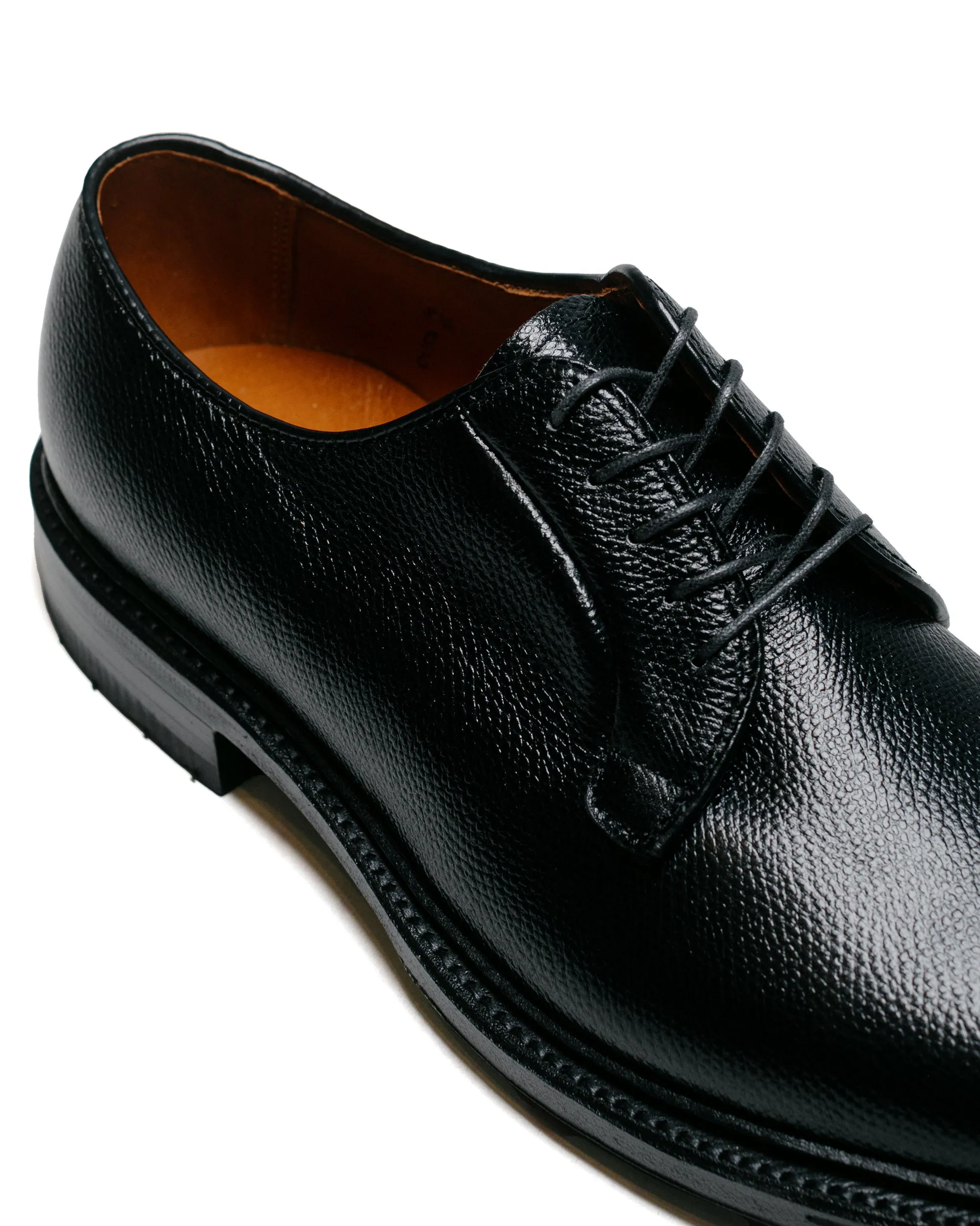 Alden Plain Toe Blucher Black Alpine Grain with Commando Sole 95270C