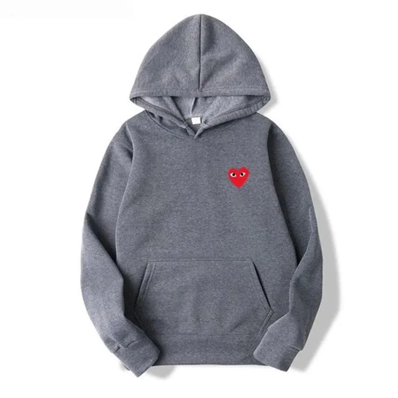 Amy Fashion - Cotton Heart-Eye Printed Fall/Winter Casual Hoodies