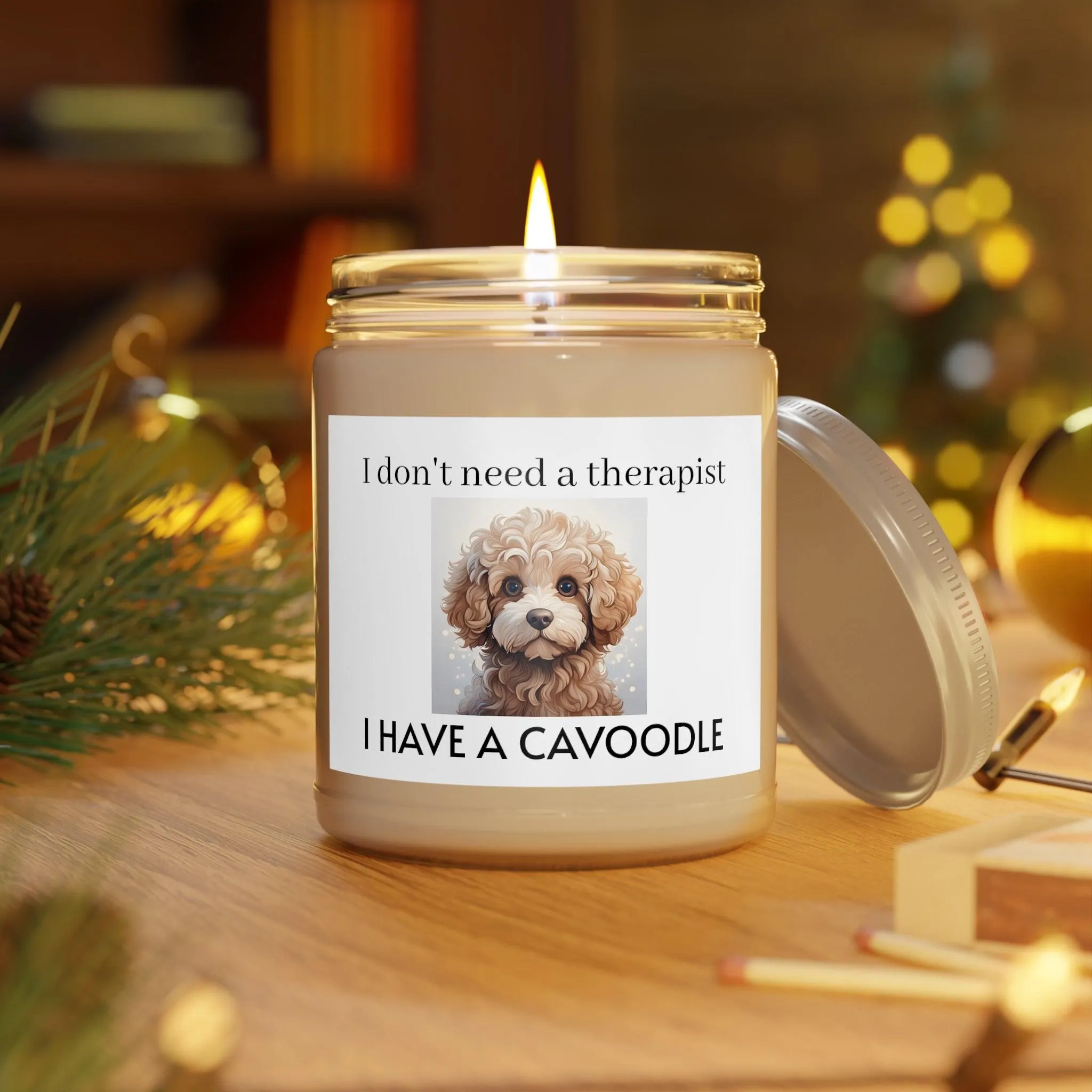 Apricot Cavoodle Candle Scented Candles, 255g