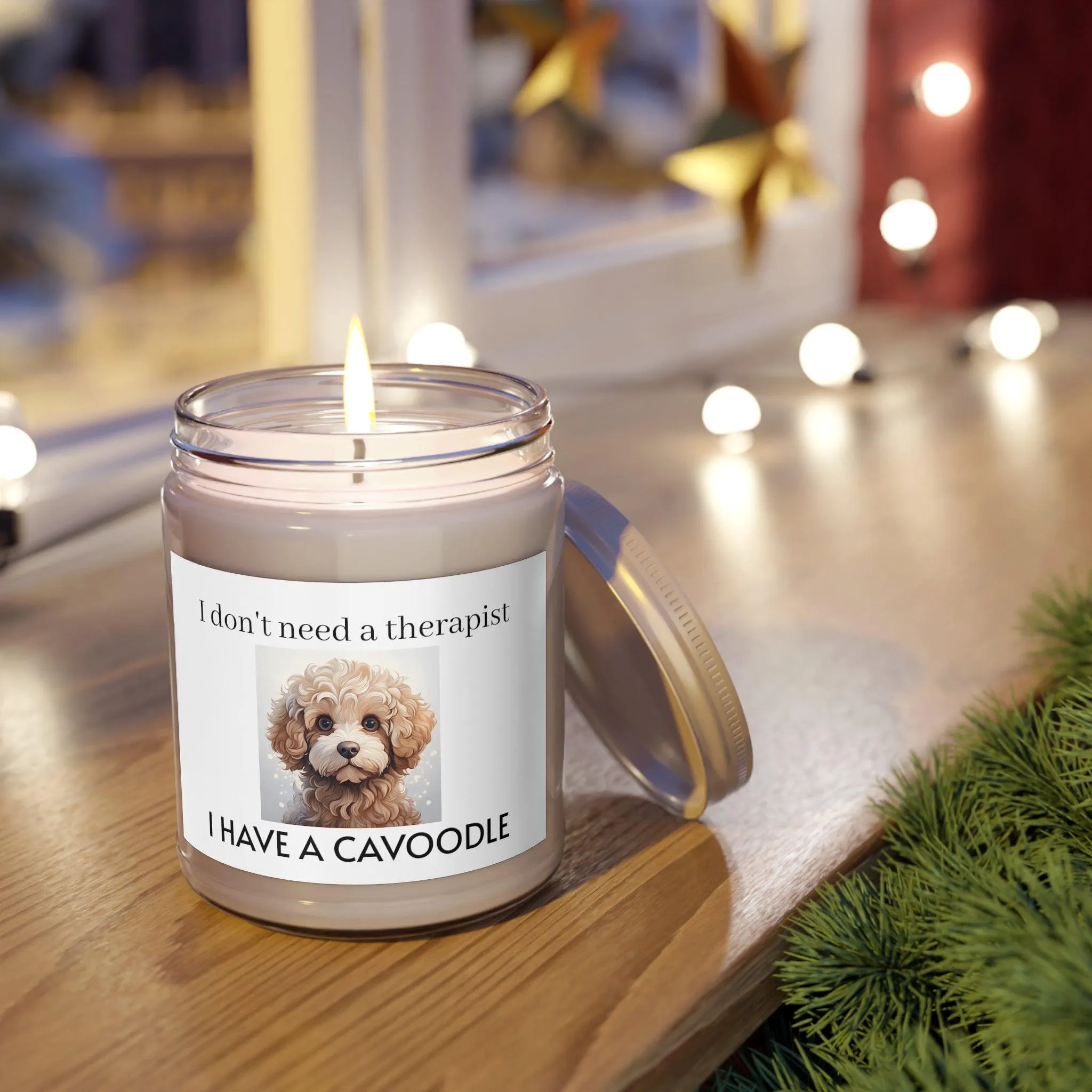 Apricot Cavoodle Candle Scented Candles, 255g