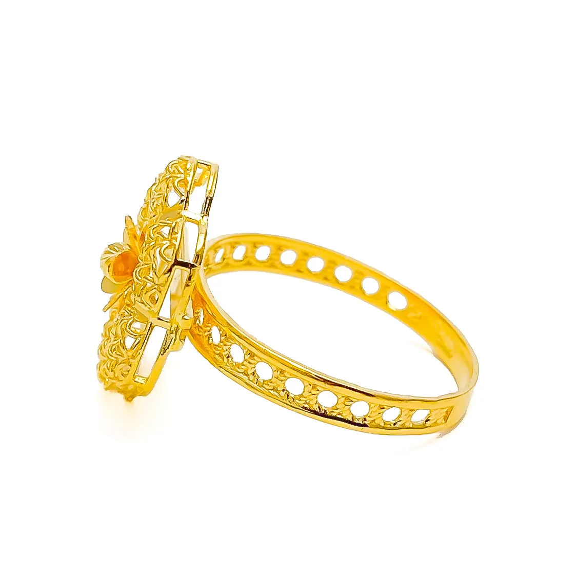 Attractive Mesh Flower 22K Gold Ring