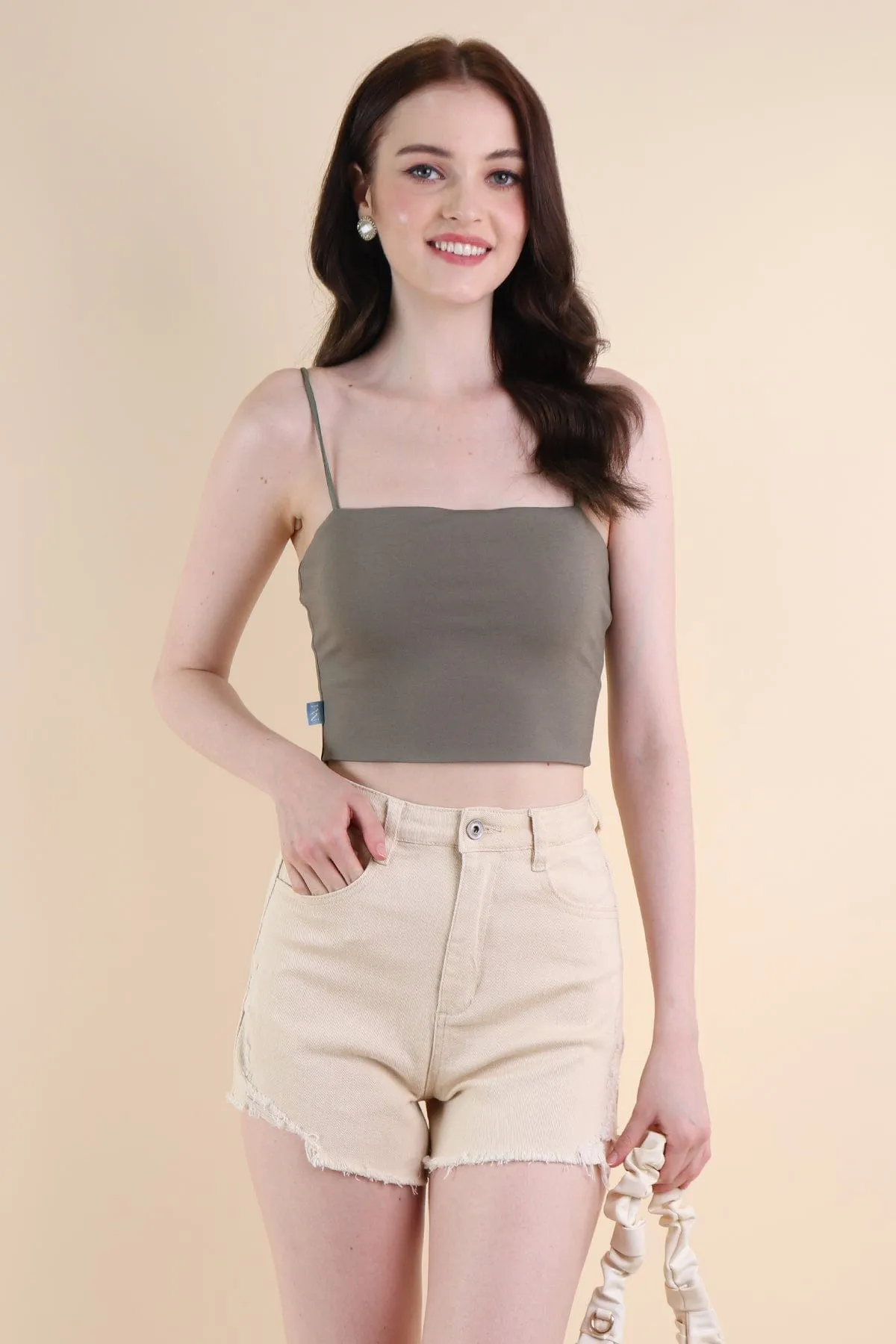 AVERIE PADDED TOP IN ARMY GREEN