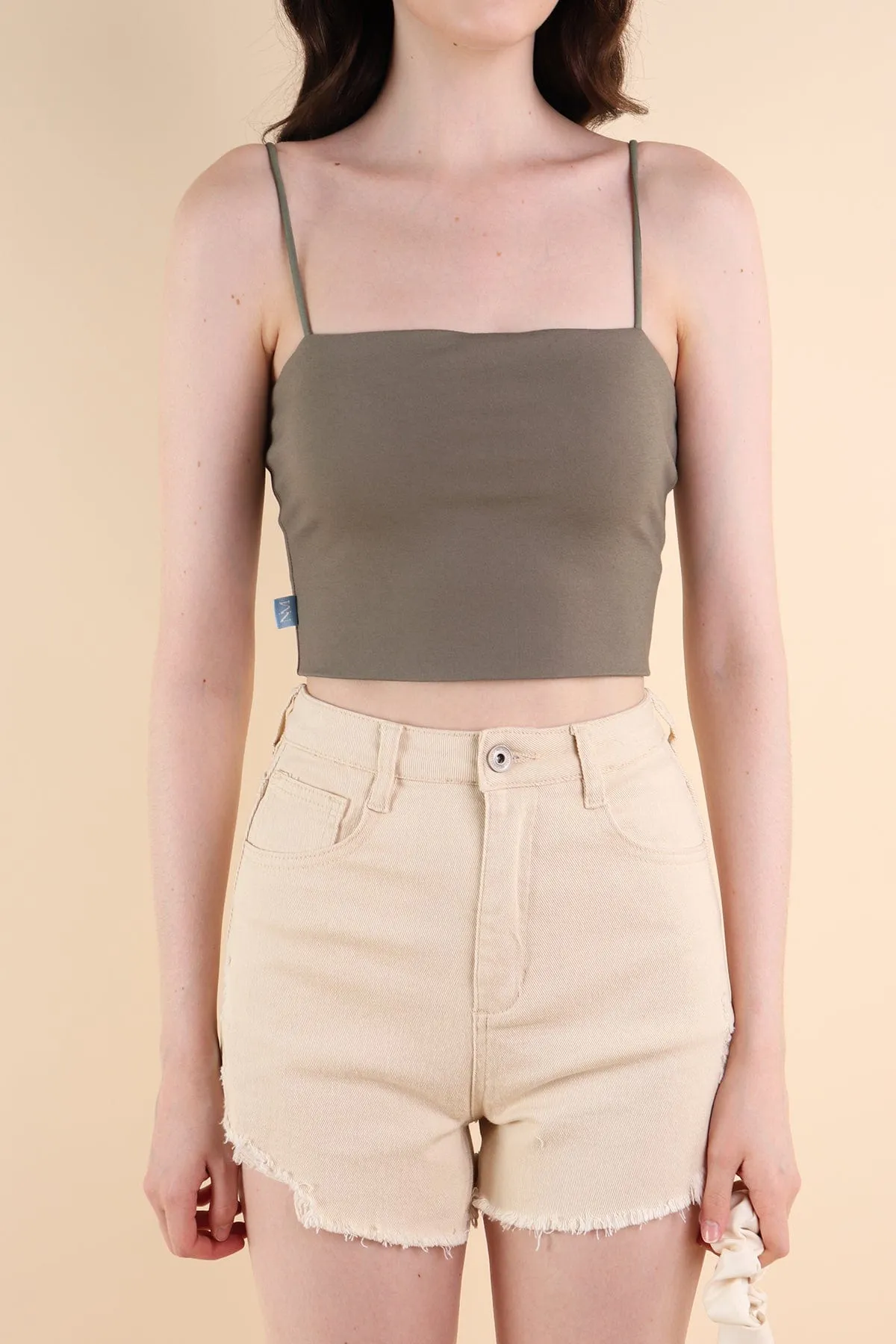 AVERIE PADDED TOP IN ARMY GREEN