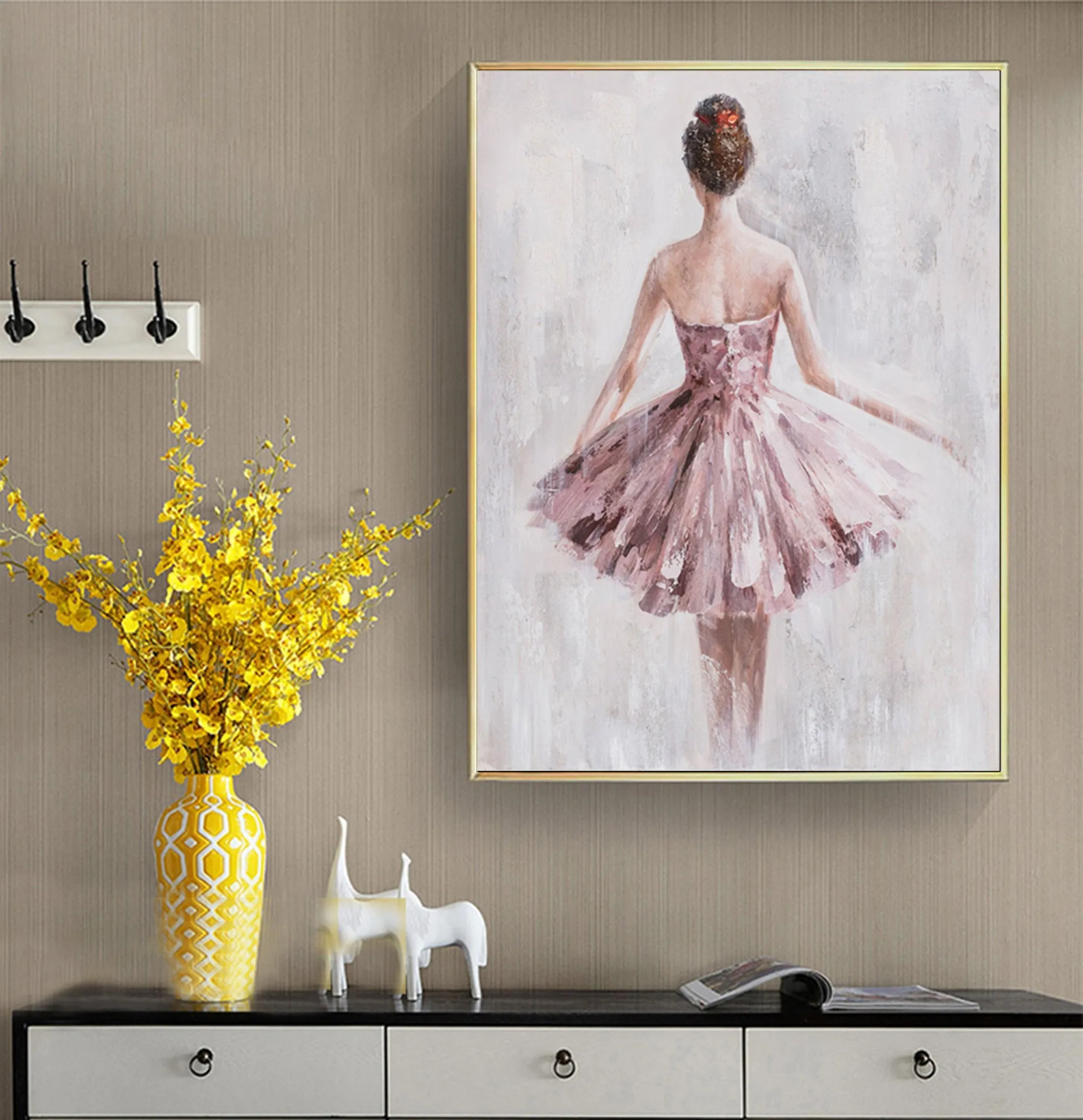 Ballerina Fine Art Dancer Oil Painting on Canvas Op058