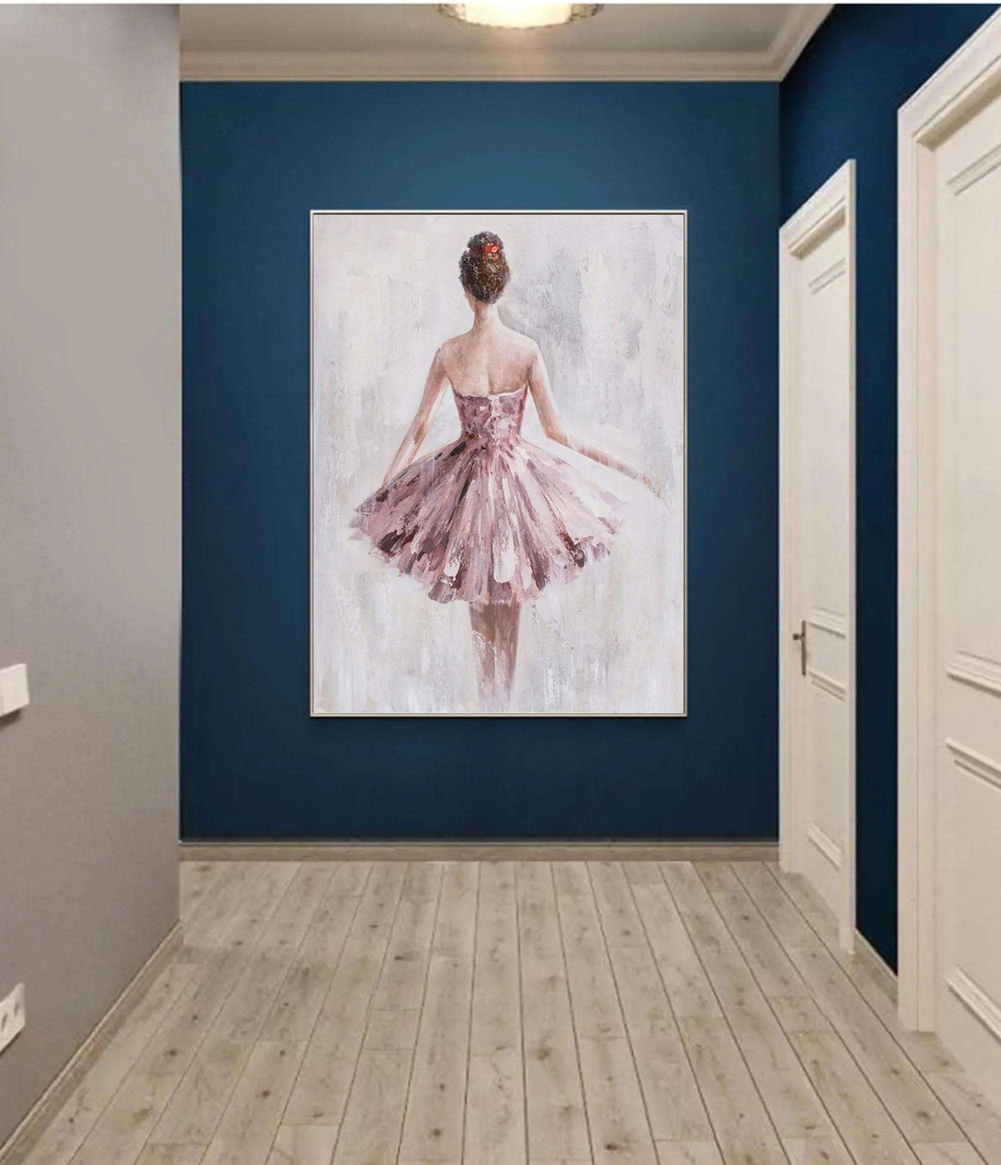 Ballerina Fine Art Dancer Oil Painting on Canvas Op058