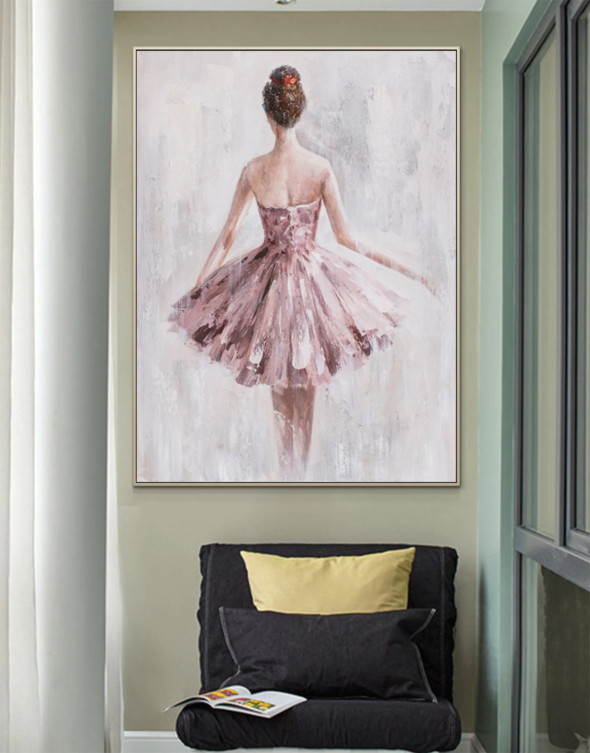 Ballerina Fine Art Dancer Oil Painting on Canvas Op058