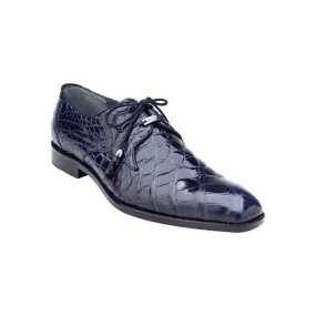 Belvedere Men's Shoes Lago Genuine Alligator Plain Toe Tassel Navy 14010