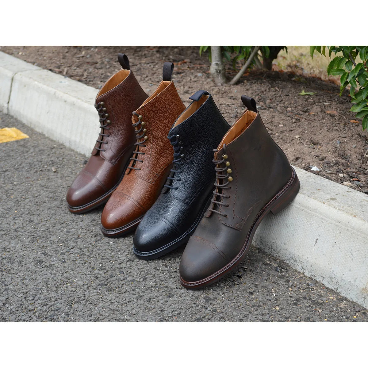 Berwick 1707 Grain Cap Toe Boot (321) - Dark Brown