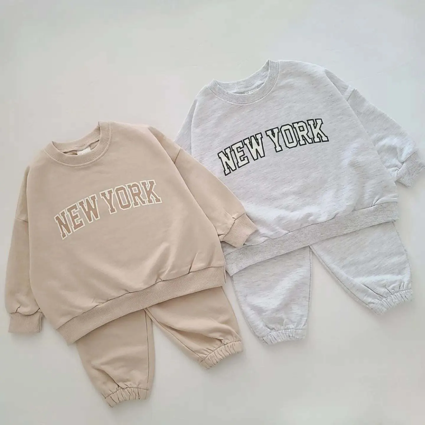 Boys And Girls Sweatshirt Set Trendy Letter Print