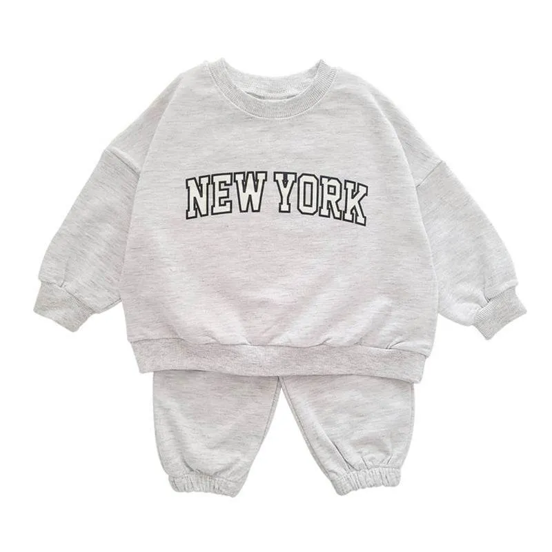 Boys And Girls Sweatshirt Set Trendy Letter Print