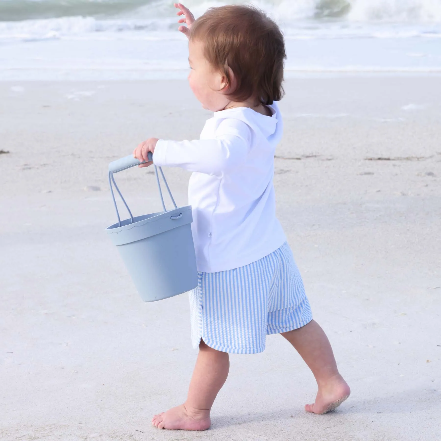 Boy's Swim Trunks | Seersucker Blue