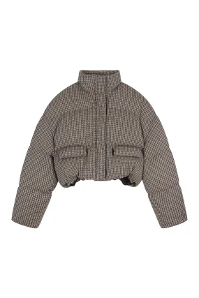 Cropped Jacquard Puffer Jacket