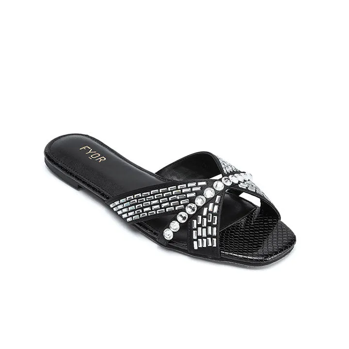 Cut-work Mirror Diamante Sandal MY 326