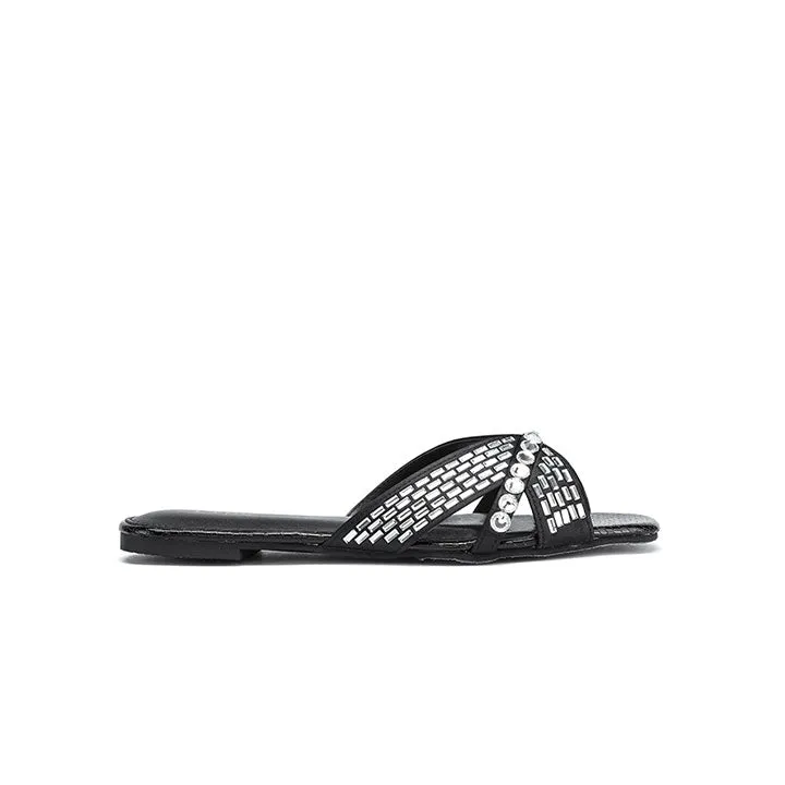 Cut-work Mirror Diamante Sandal MY 326