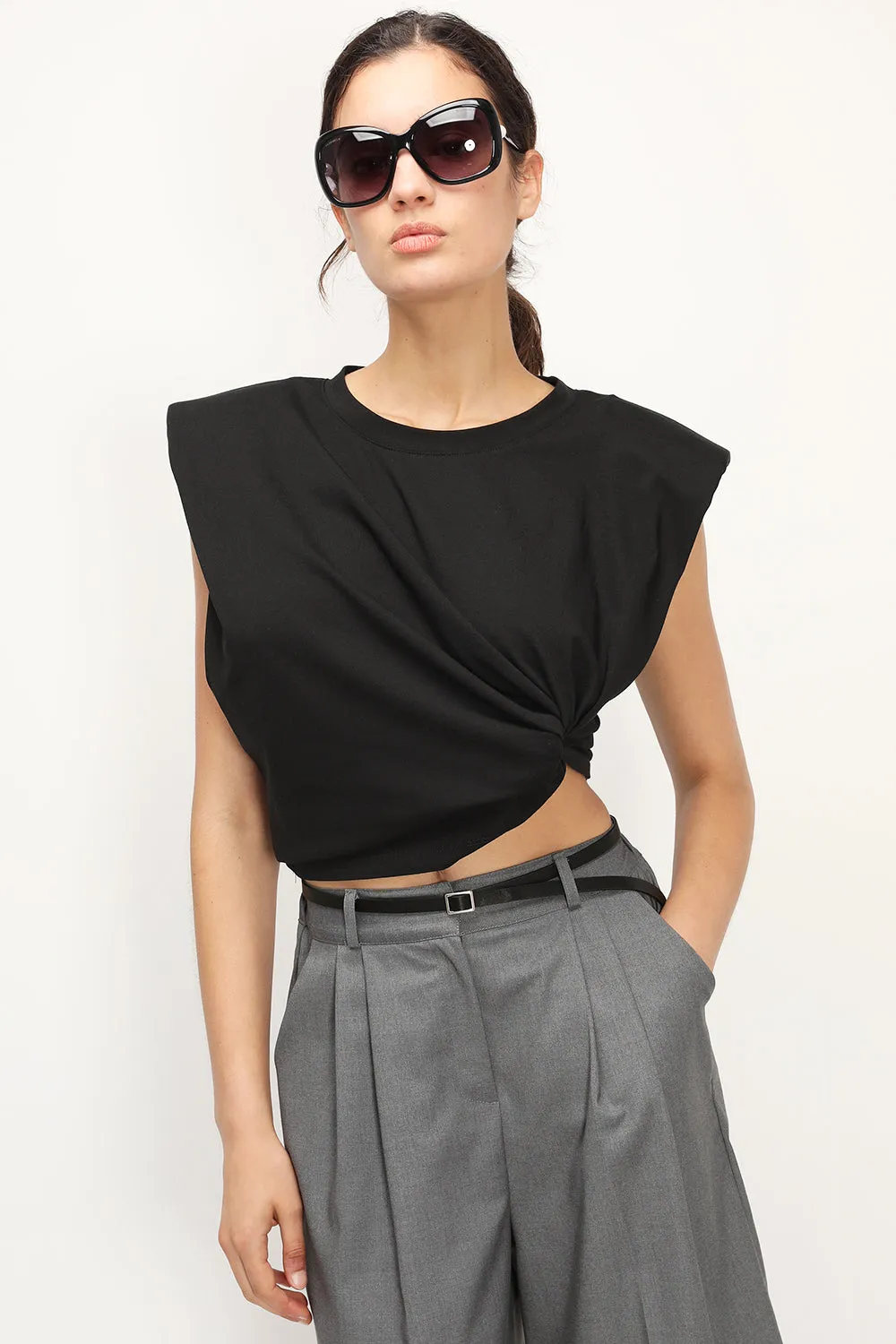 Elena Padded Shoulder T-shirt