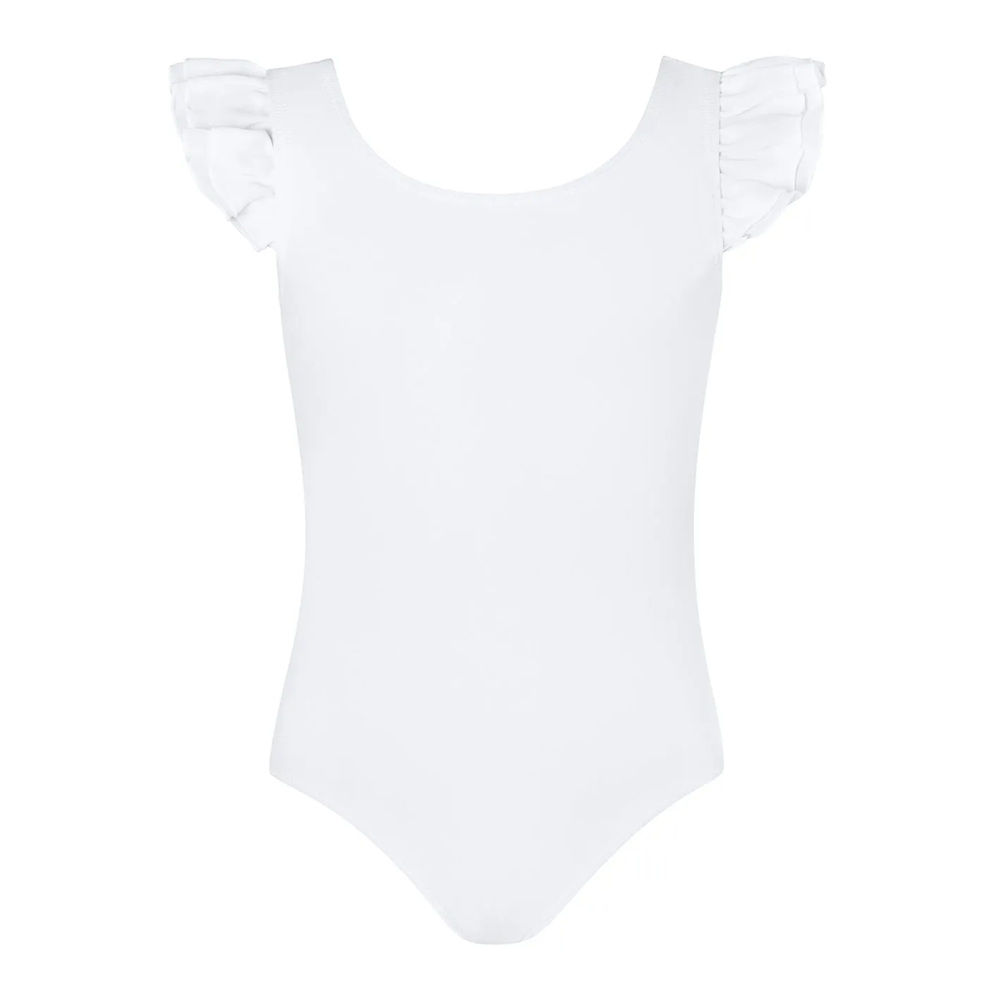 Emery Frill Sleeve Leotard | White | Child