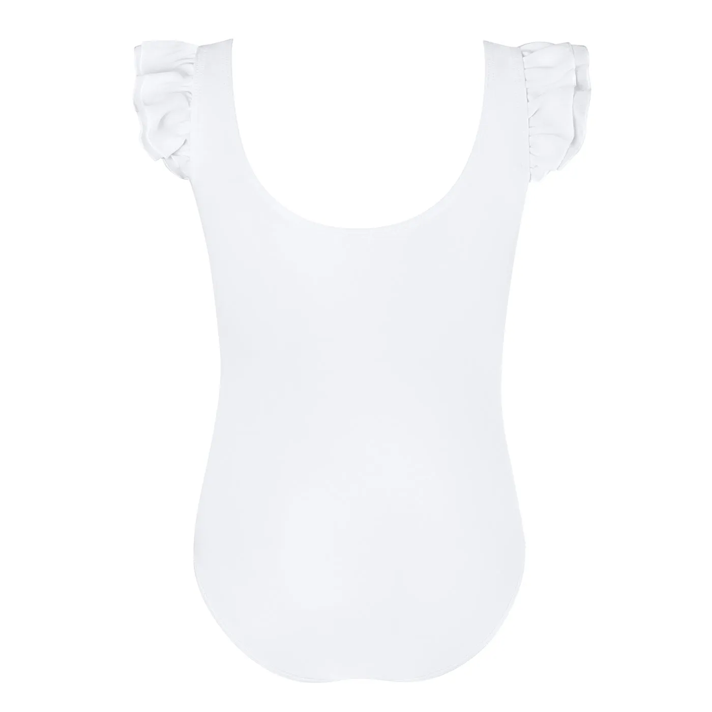 Emery Frill Sleeve Leotard | White | Child