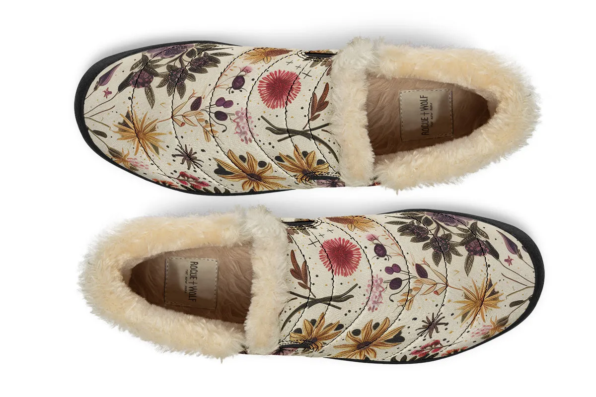 Enchanted Blossoms Winter Sneakers - Warm & Easy Slip-On Shoes Lined with Vegan Wool with Anti-Slip Soles