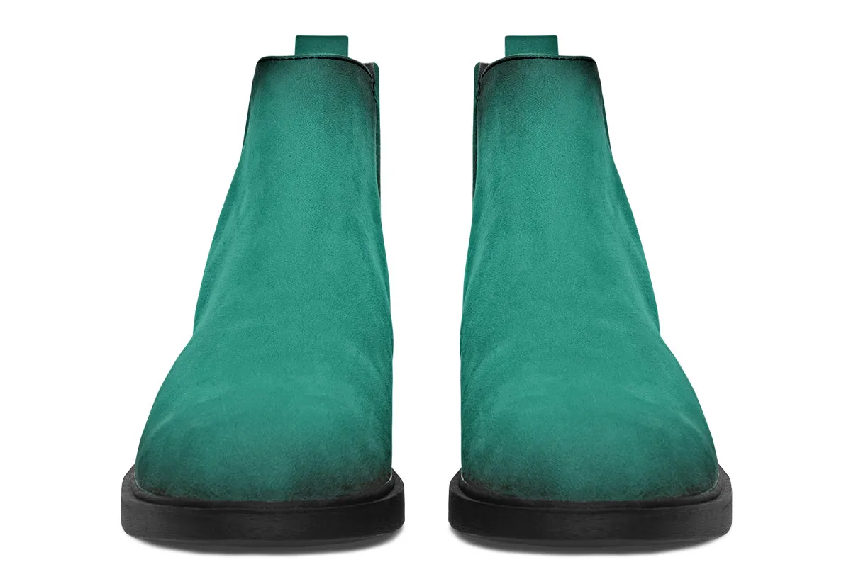 Enchanted Emerald Chelsea Boots - Comfy Slip-On - Soft & Water-Resistant Micro-Suede Vegan Shoes