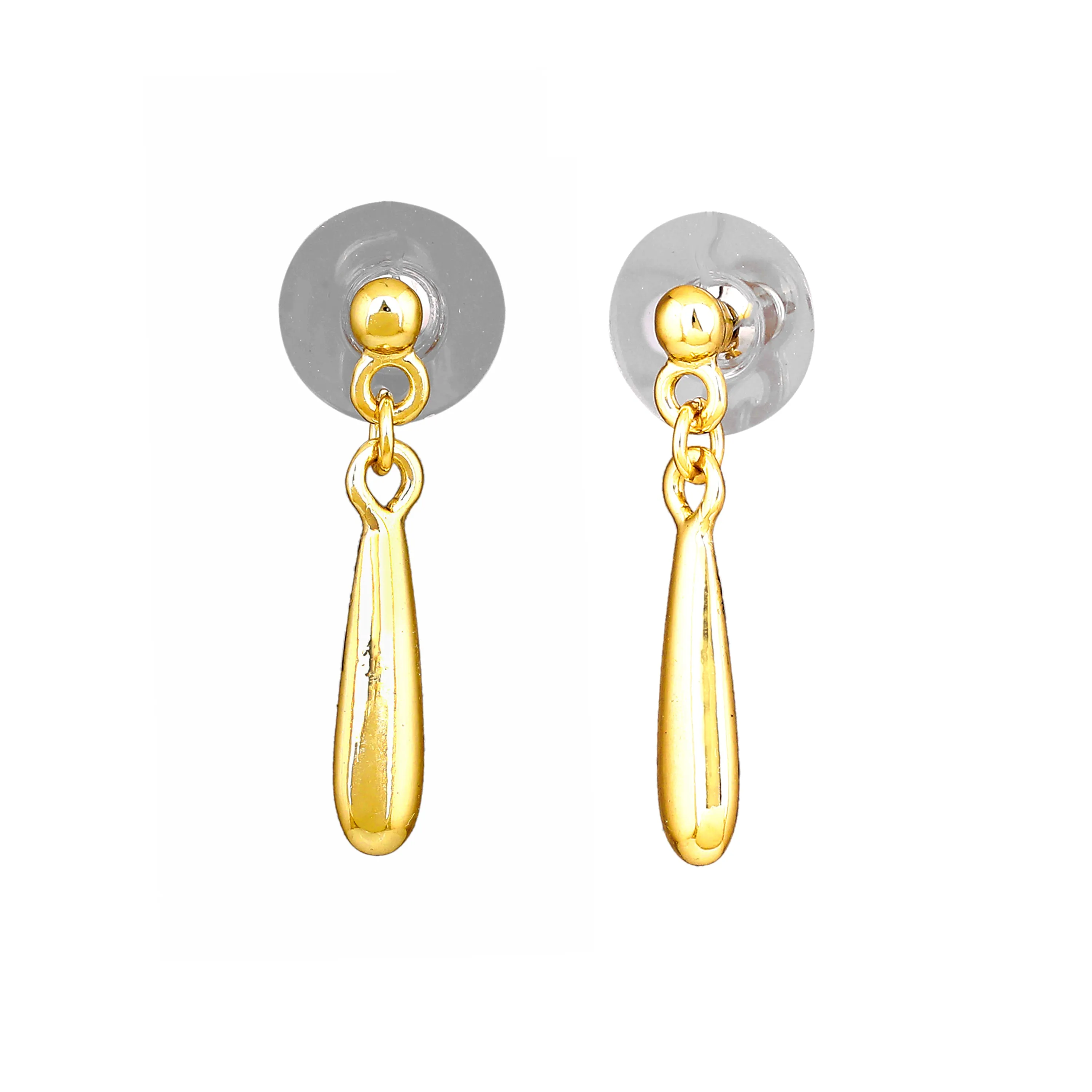 Estele Gold Plated Ballet Designer Drop Earrings for Girls and Women