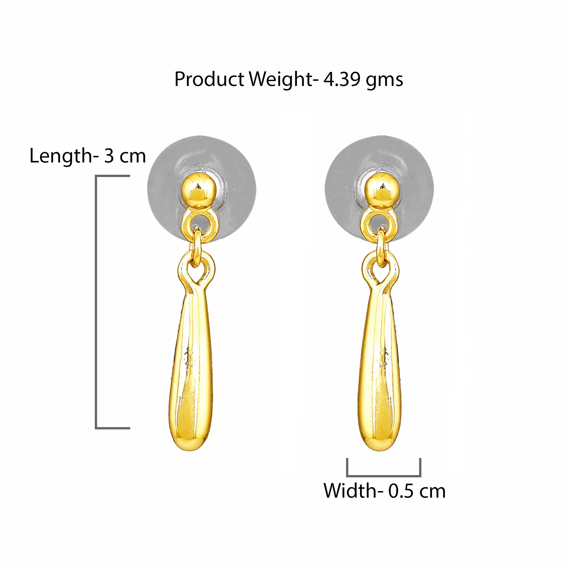 Estele Gold Plated Ballet Designer Drop Earrings for Girls and Women