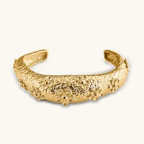 Gold Bangle With Flower Kada