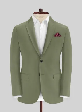 Green Feather Cotton Canvas Stretch Jacket