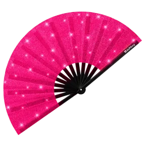 Hawt Pink Glitter Glam Fan