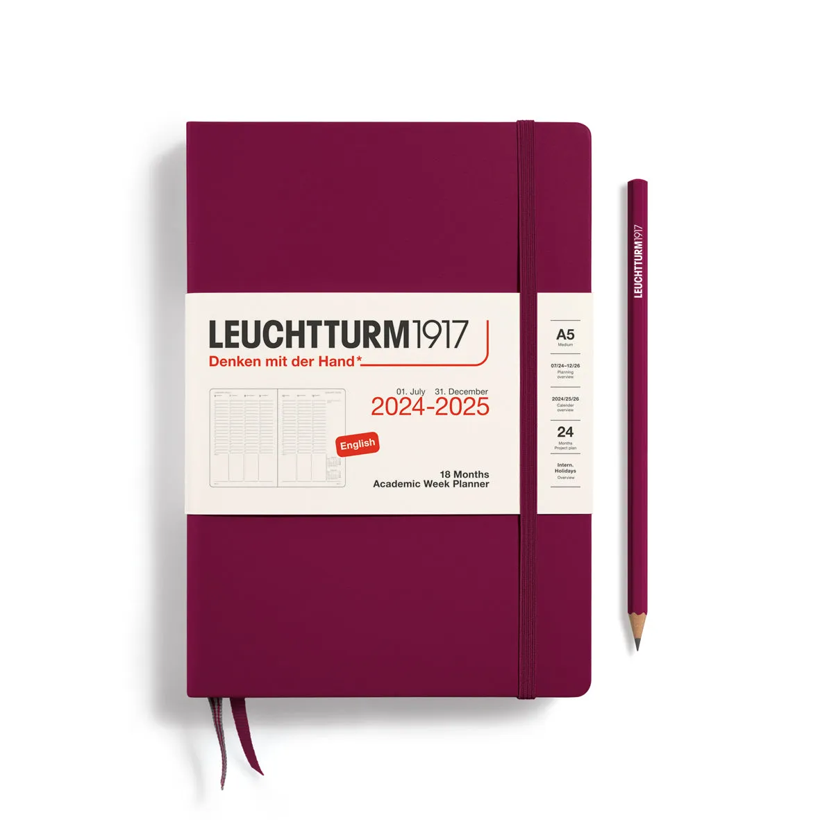 Leuchtturm1917 Week Planner Medium (A5) 2024-25, 18 months