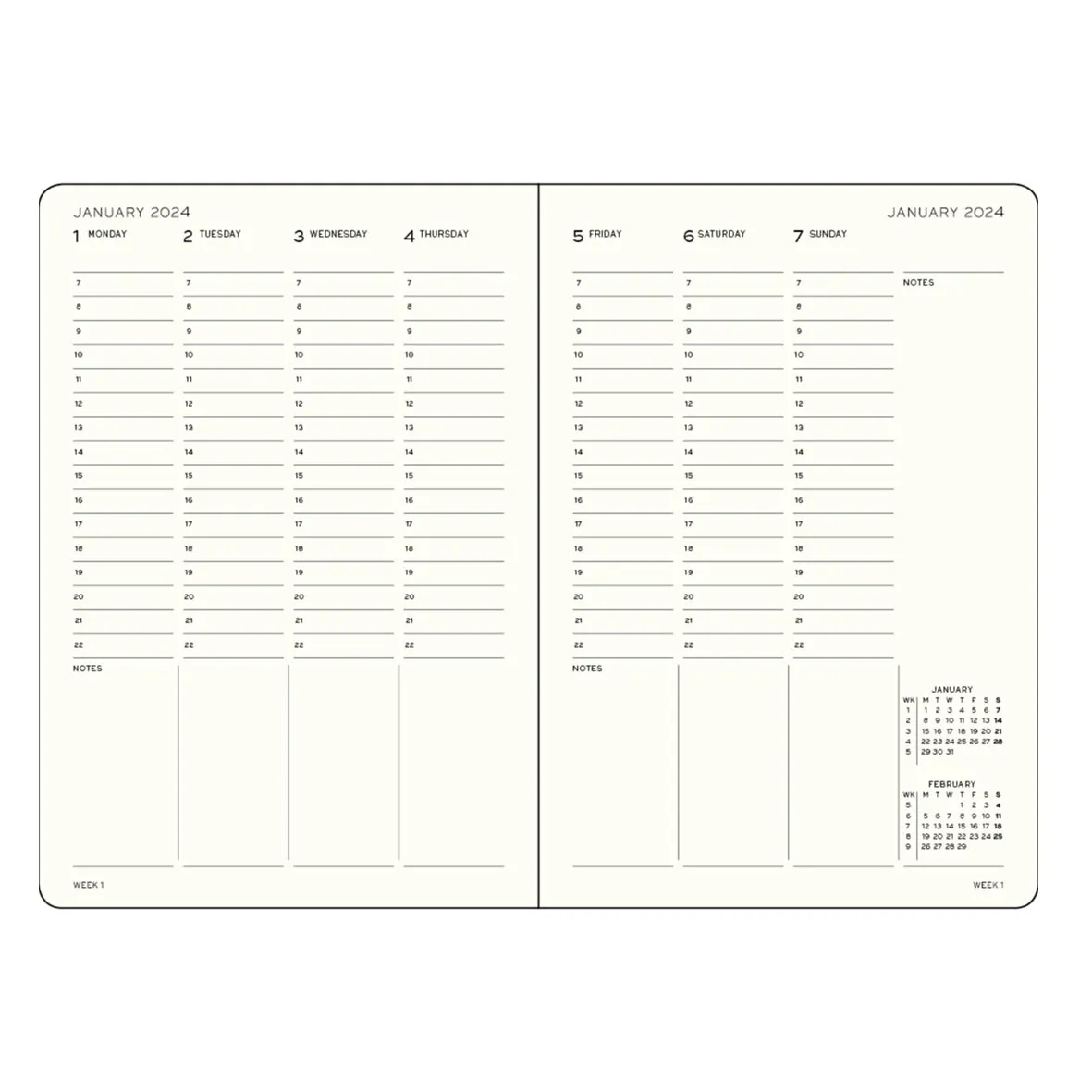 Leuchtturm1917 Week Planner Medium (A5) 2024-25, 18 months