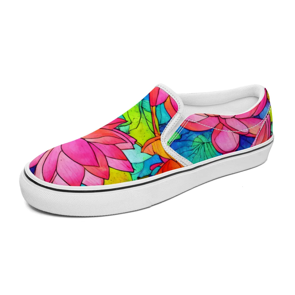 Lotus Flowers Collection - Unisex Slip-On Canvas Sneakers