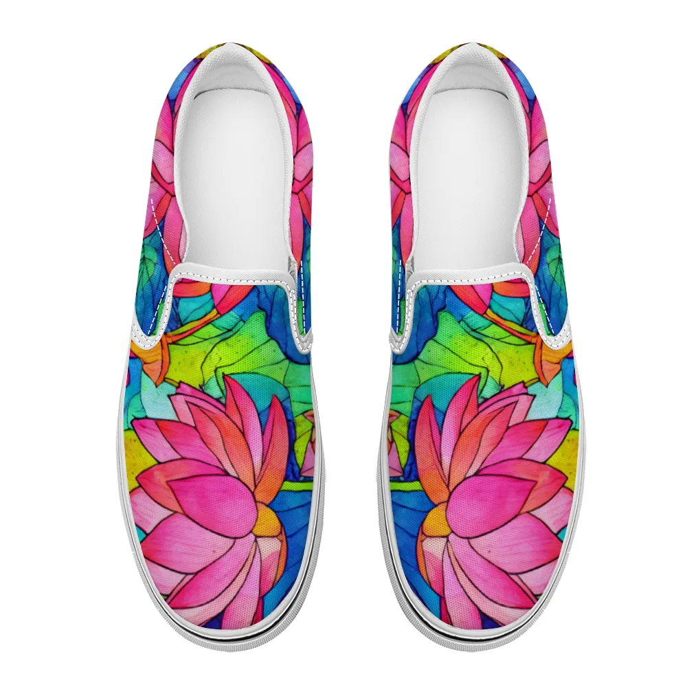 Lotus Flowers Collection - Unisex Slip-On Canvas Sneakers