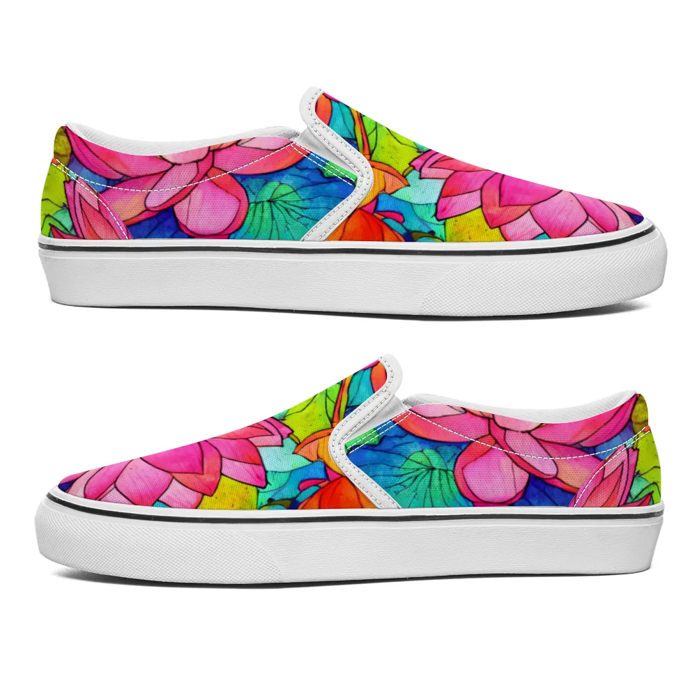 Lotus Flowers Collection - Unisex Slip-On Canvas Sneakers