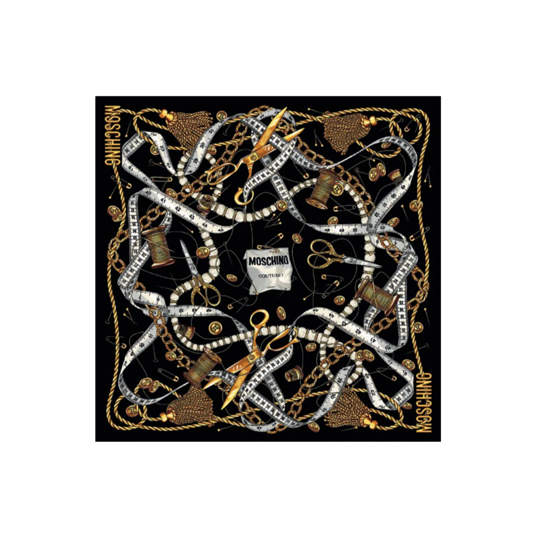 Moschino Scarf Couture Design - Large Square Silk Foulard SALE