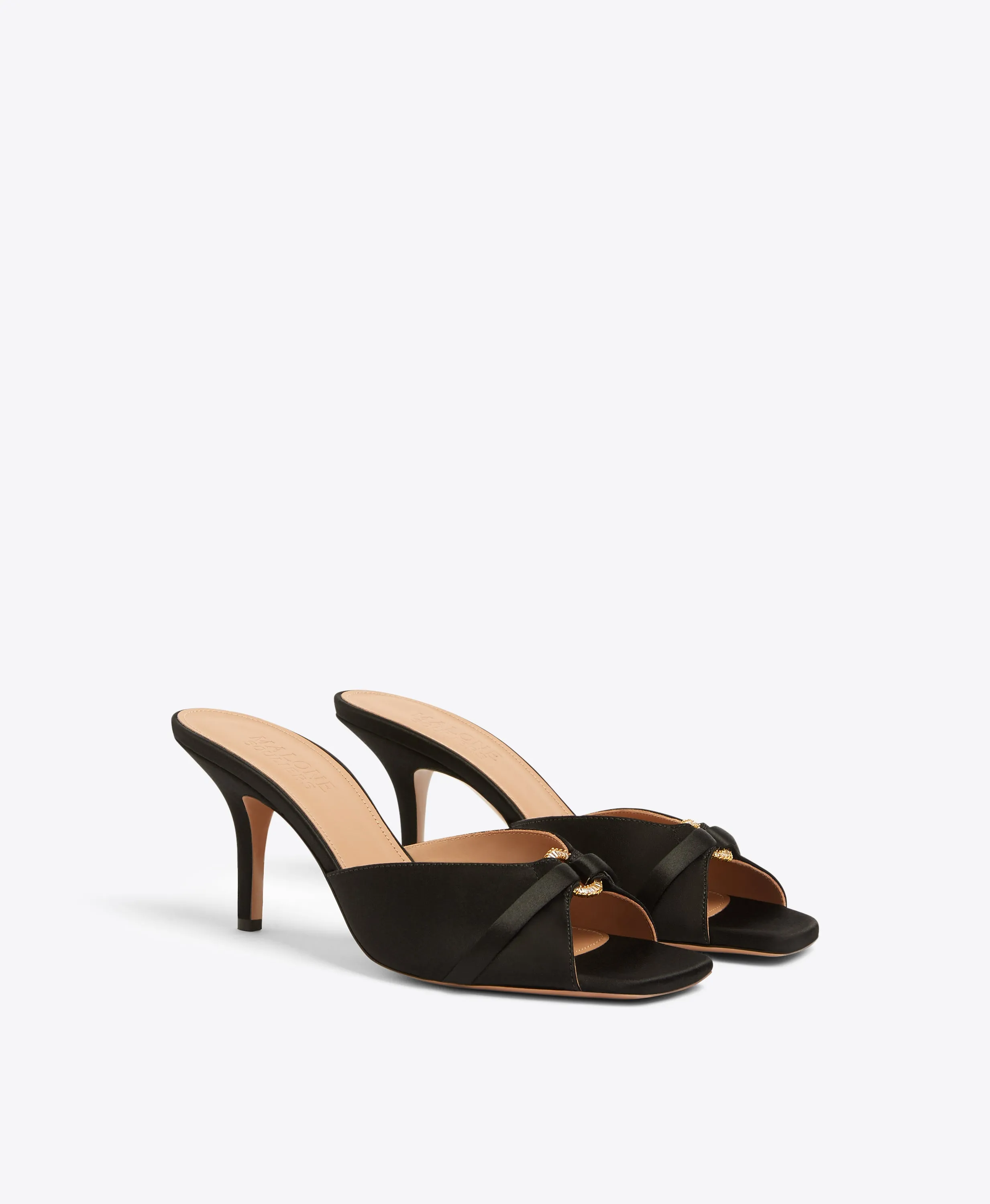 Patricia 70 Black Satin Sandals