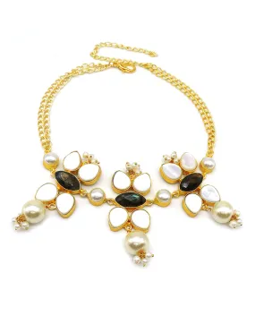 Pearl Flower Trio Necklace