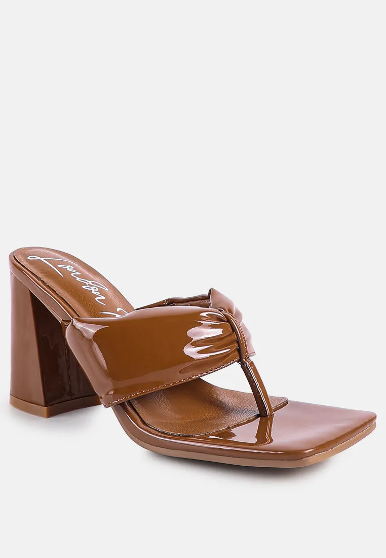 Phantom Ruched High Heeled Thong Sandals By Ruw