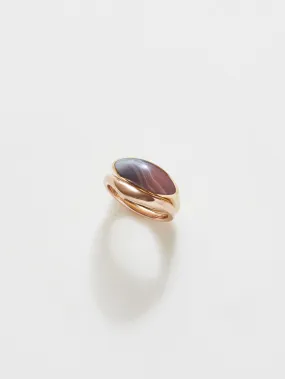 Pilar Ring in 10k Yellow and Botswana Agate, Size 6