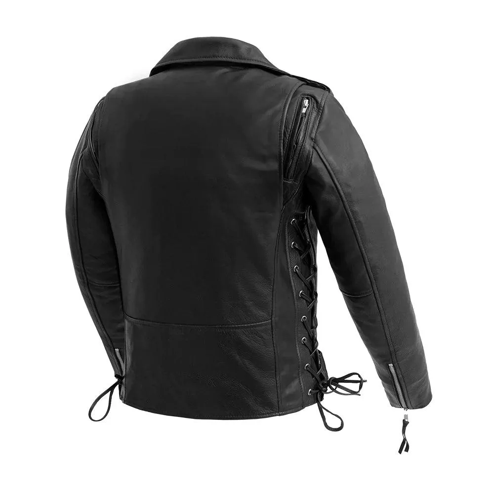 Popstar Women's Motorcycle Leather Jacket by First MFG.