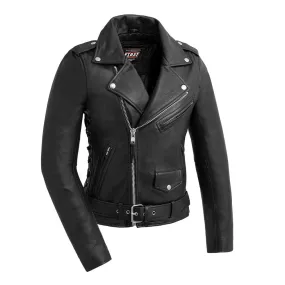 Popstar Women's Motorcycle Leather Jacket by First MFG.