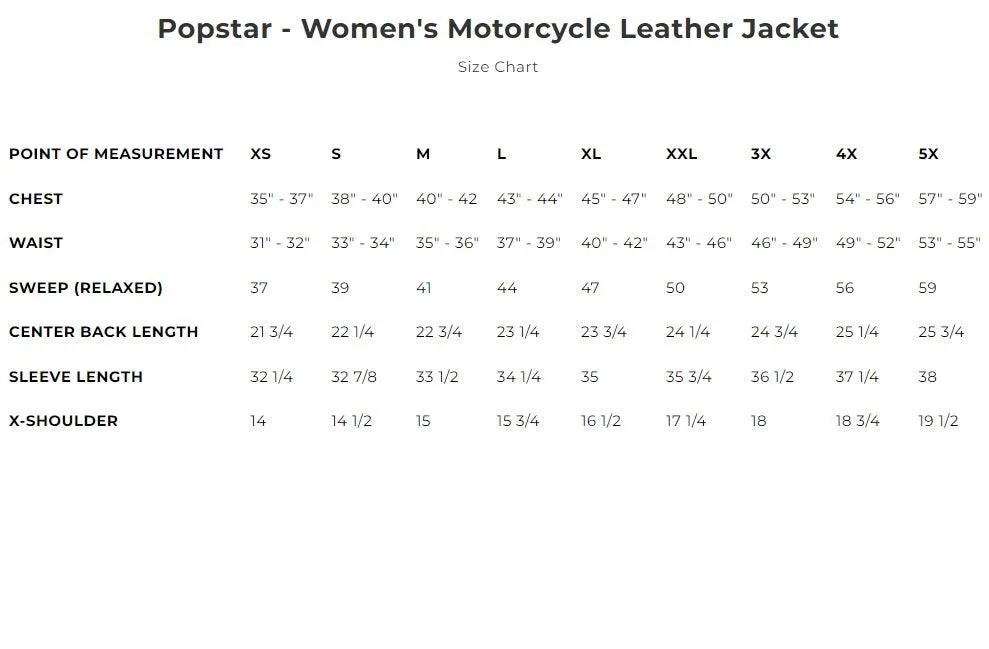 Popstar Women's Motorcycle Leather Jacket by First MFG.