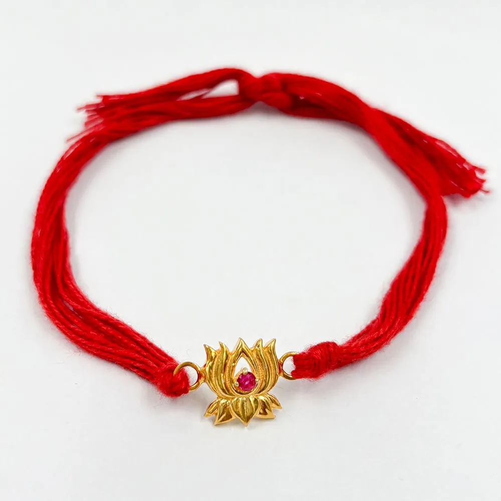 Pure Silver Lotus Rakhi