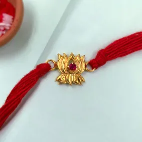 Pure Silver Lotus Rakhi