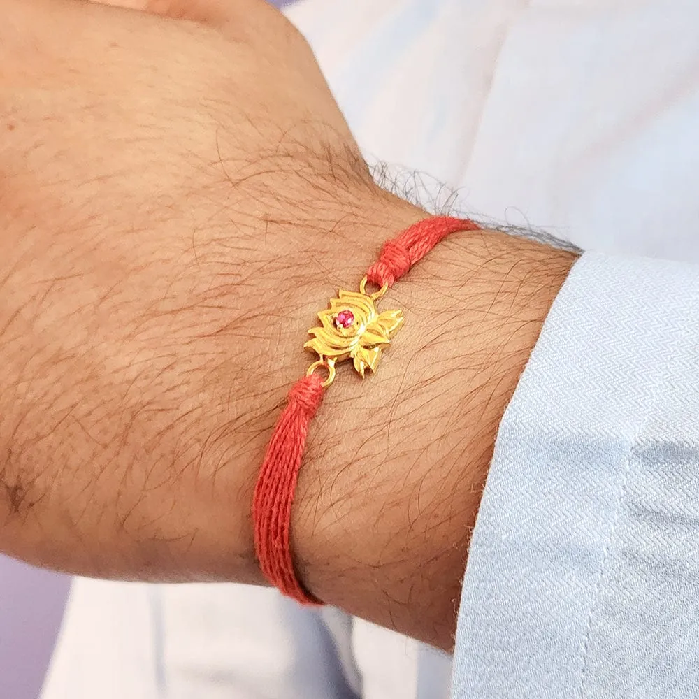 Pure Silver Lotus Rakhi