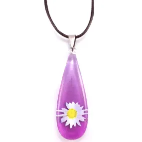 Purple Opaque Daisy Pendant